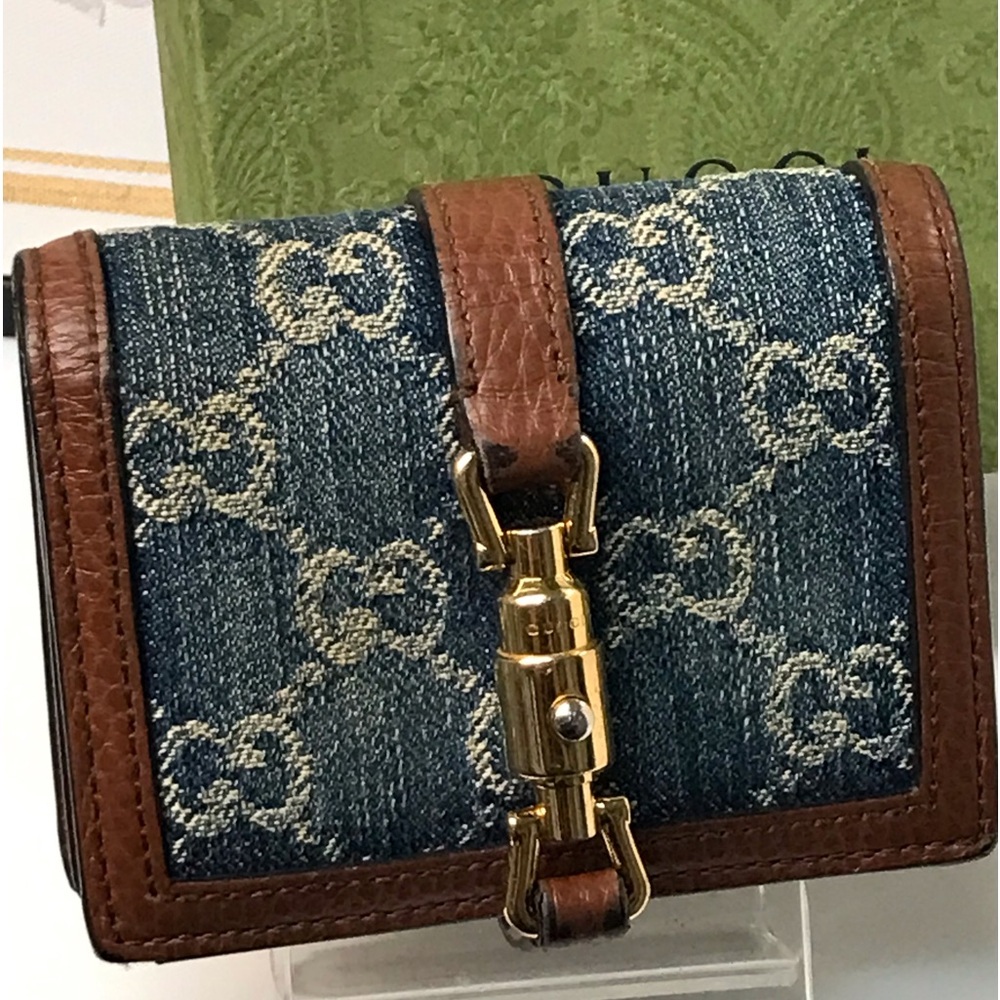 ‼️SOLD‼️GUCCI Jackie 1961 Denim Compact Card Wallet 😍🔥 - Picture 14 of 17